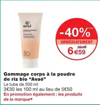 Monoprix Gommage corps à la poudre de riz bio offre