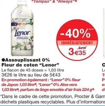 Monoprix Assouplissant 0% Fleur de coton offre