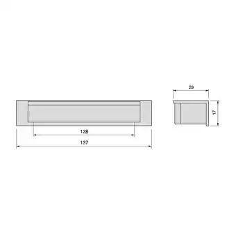 Emuca poignée pour meuble modena, l 137 mm, entraxe 128 mm, peint en aluminium, zamak