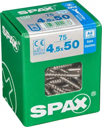 Bricorama Lot de 75 vis inox tête fraisée torx spax, diam.4.5 mm x l.50 mm offre