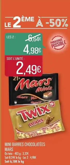 Match Mini Barres Chocolatées Mars offre