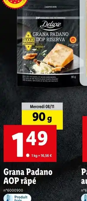 Lidl Grana Padano AOP râpé offre