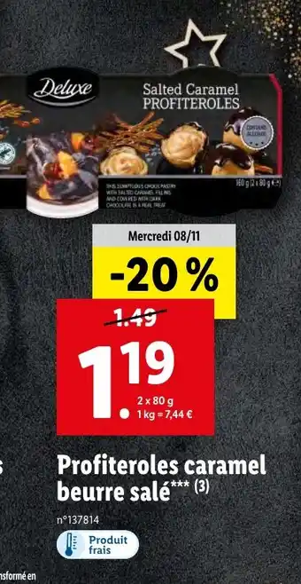 Lidl Profiteroles caramel beurre salé offre