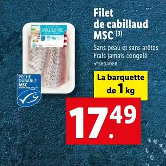 Lidl Filet de cabillaud MSC offre