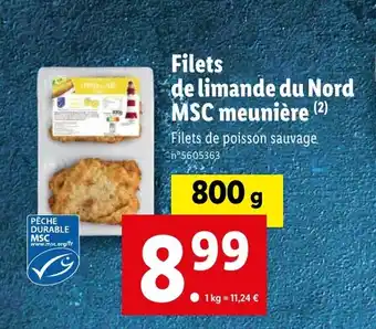 Lidl Filets delimande Du Nord MSC Meuniere offre