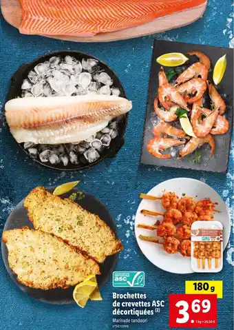 Lidl BROCHETTES DE CREVETTES offre