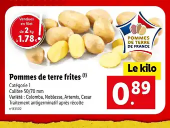 Lidl Pommes de terre frites offre