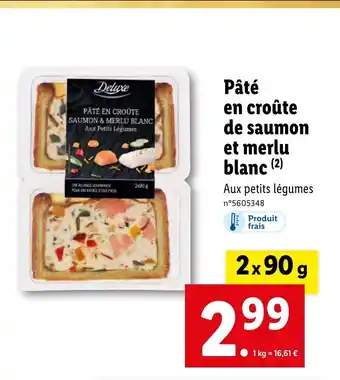Lidl Pâté en croûte de saumon et merlu blanc offre
