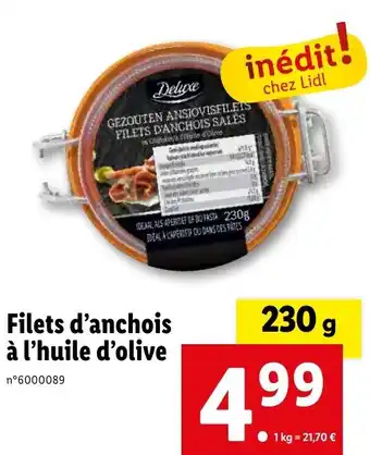 Lidl Filets d'anchois à l'huile d'olive offre