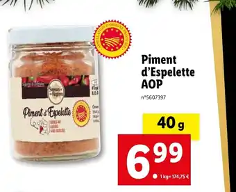 Lidl Piment d'Espelette AOP offre