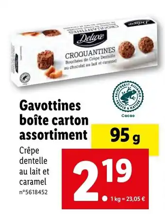 Lidl Gavottines boîte carton assortiment offre