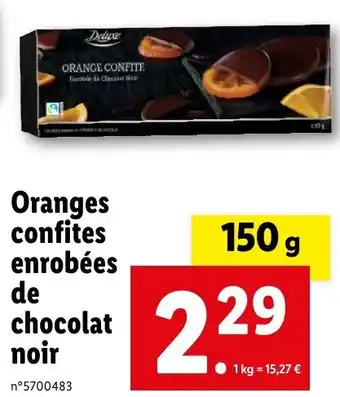 Lidl Oranges enrobées de chocolat noir confites offre
