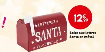 Maxi Bazar Boite aux lettres santa en métal offre