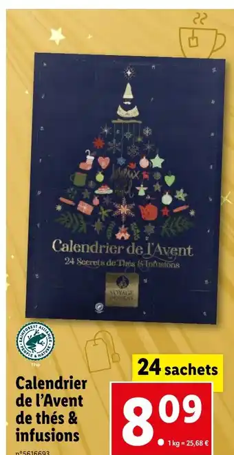 Lidl Calendrier de l'Avent de thés & infusions offre