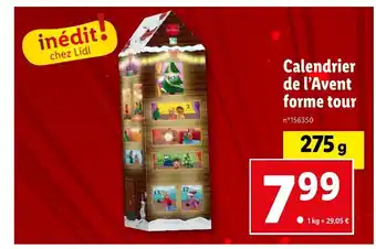 Lidl Calendrier de l'Avent forme tour offre