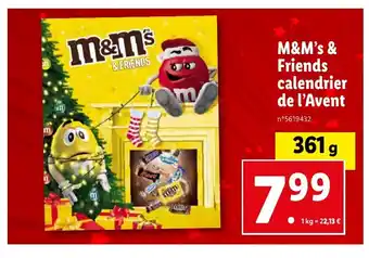 Lidl M&M's & Friends calendrier de l'Avent offre