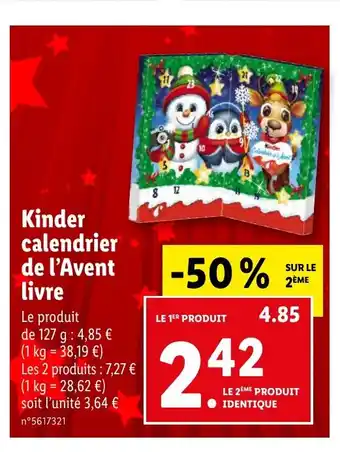 Lidl calendrier de l'Avent livre offre