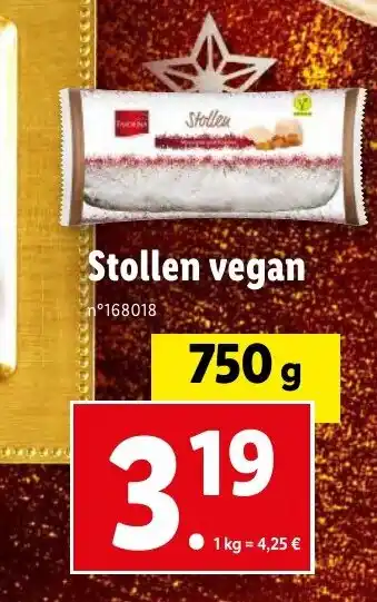 Lidl Stollen vegan offre