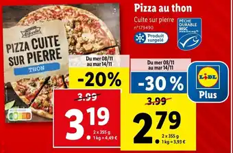Lidl Pizza au thon offre