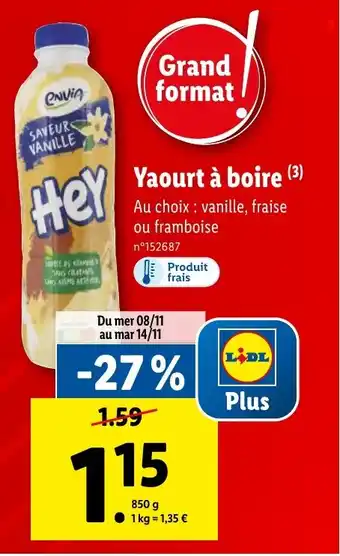 Lidl Yaourt à boire offre