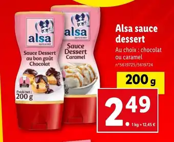 Lidl Alsa sauce dessert offre