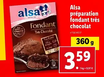 Alsa préparation fondant trÚs chocolat