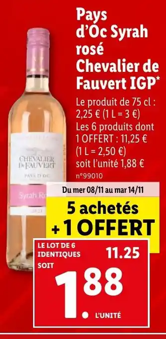 Pays d'Oc Syrah rosé Chevalier de Fauvert IGP*