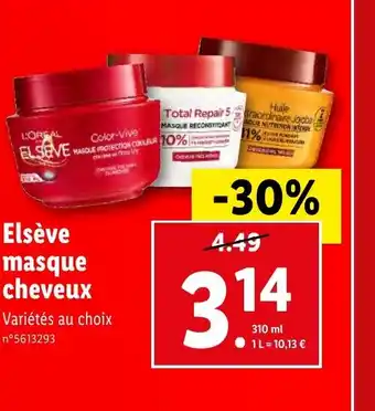 Lidl Elsève masque cheveux offre