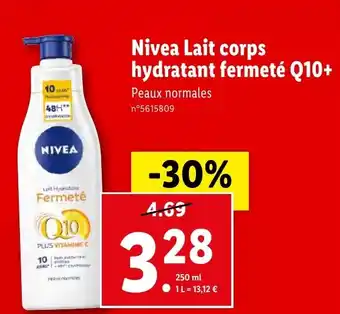 Lidl Nivea Lait corps hydratant fermeté Q10+ offre