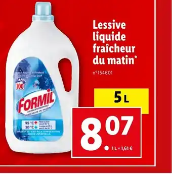 Lidl Lessive liquide fraîcheur du matin offre