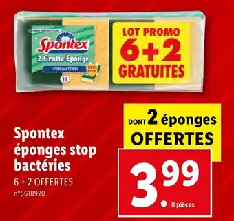 Lidl Spontex éponges stop bactéries offre