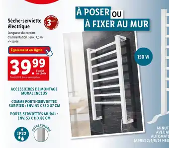 Lidl Sèche-serviette 3A électrique offre