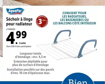Lidl Séchoir à linge pour radiateur offre