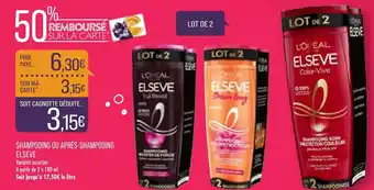 Match Shampooing Ou Aprés-Shampooing Elseve offre