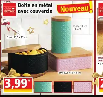 Norma Boîte en métal ROYALE avec couvercle offre