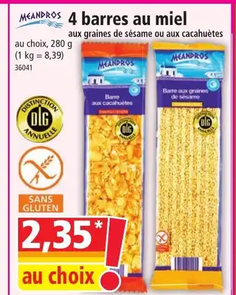 Norma 4 barres au miel offre