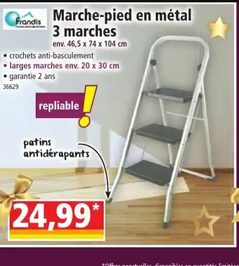 Marche-pied en métal 3 marches