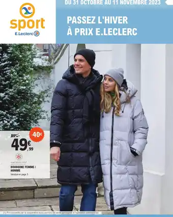 Promo DOUDOUNE FEMME HOMME chez E.Leclerc