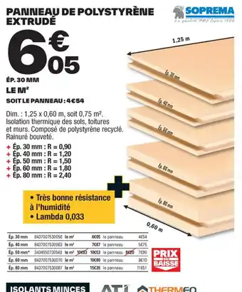Brico Dépôt PANNEAU DE POLYSTYRÈNE EXTRUDE offre