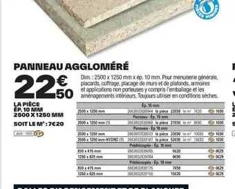 Brico Dépôt PANNEAU AGGLOMÉRÉ offre