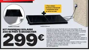 Brico Dépôt KIT PANNEAU SOLAIRE 200 W PRÊT À BRANCHER offre