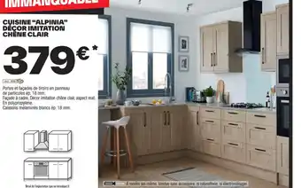 Brico Dépôt CUISINE "ALPINIA" DÉCOR IMITATION CHÊNE CLAIR offre