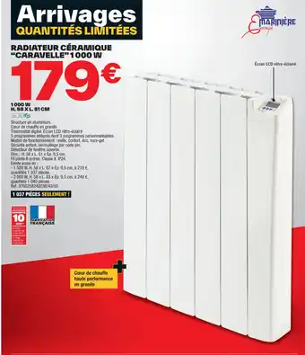 Brico Dépôt RADIATEUR CÉRAMIQUE "CARAVELLE" 1000 W offre