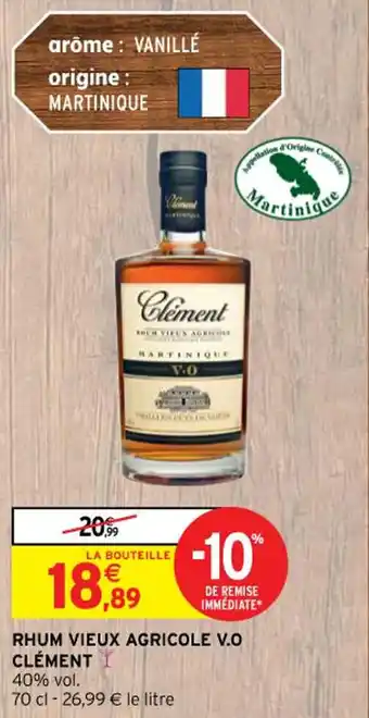 Intermarché RHUM VIEUX AGRICOLE V.O CLÉMENT offre