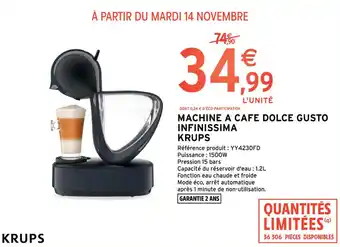 Intermarché MACHINE A CAFE DOLCE GUSTO INFINISSIMA KRUPS offre