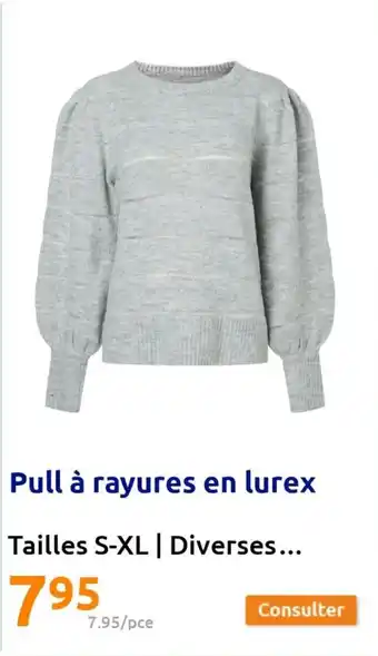 Action Pull à rayures en lurex offre