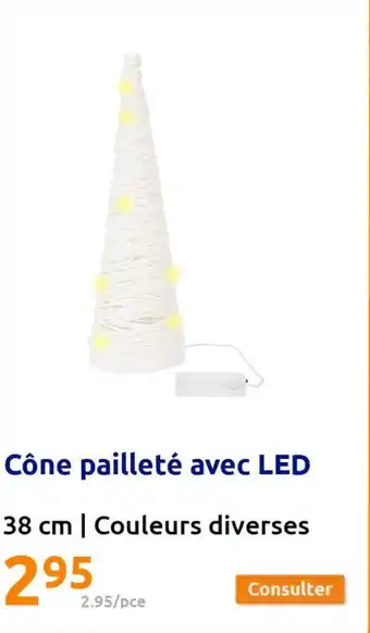 Action Cône pailleté avec LED offre