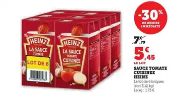 Hyper U SAUCE TOMATE CUISINEE HEINZ HEINZ offre