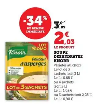 Hyper U SOUPE DESHYDRATEE KNORR offre