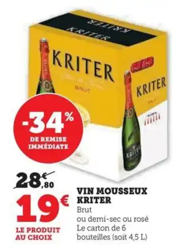 Hyper U VIN MOUSSEUX KRITER offre